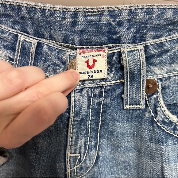 True Religion BOBBY BIG T Women's Distressed  Flared Jeans Size 29 Vintage USA - Picture 2 of 10